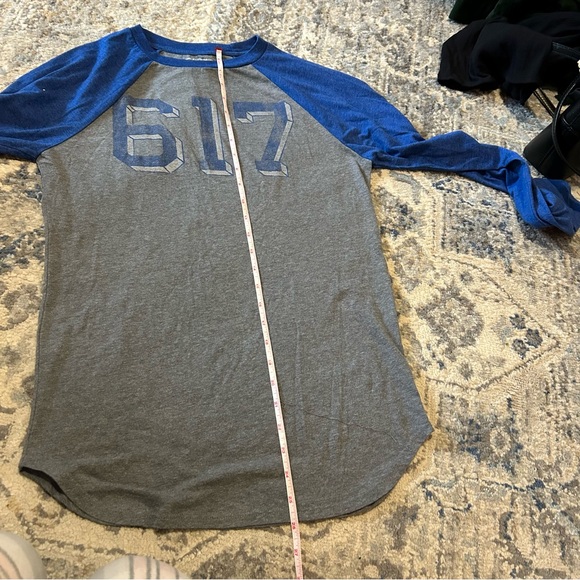 Local Pride Unisex Small S Raglan Boston 617 Blue Shirt - Picture 5 of 7